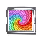 Psychedelic Rainbow Spiral Mega Link Italian Charm (18mm)