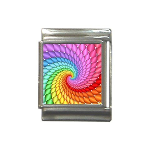 Psychedelic Rainbow Spiral Italian Charm (13mm) from ArtsNow.com Front