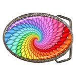 Psychedelic Rainbow Spiral Belt Buckle