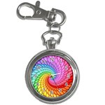 Psychedelic Rainbow Spiral Key Chain Watch