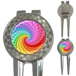 Psychedelic Rainbow Spiral 3-in-1 Golf Divot