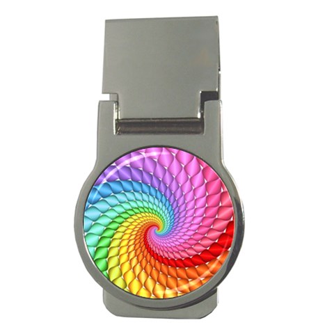 Psychedelic Rainbow Spiral Money Clip (Round) from ArtsNow.com Front