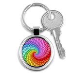 Psychedelic Rainbow Spiral Key Chain (Round)