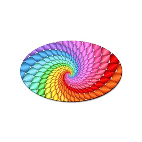 Psychedelic Rainbow Spiral Sticker (Oval) from ArtsNow.com Front