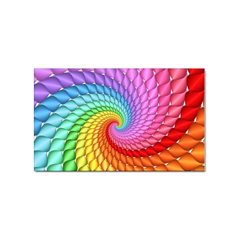 Psychedelic Rainbow Spiral Sticker (Rectangular) from ArtsNow.com Front