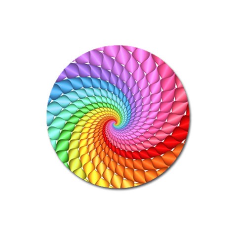 Psychedelic Rainbow Spiral Magnet 3  (Round) from ArtsNow.com Front