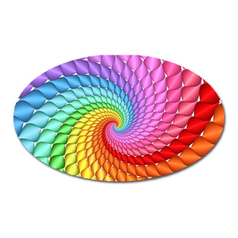 Psychedelic Rainbow Spiral Magnet (Oval) from ArtsNow.com Front