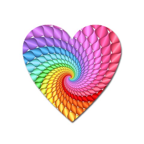 Psychedelic Rainbow Spiral Magnet (Heart) from ArtsNow.com Front