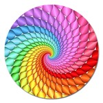 Psychedelic Rainbow Spiral Magnet 5  (Round)