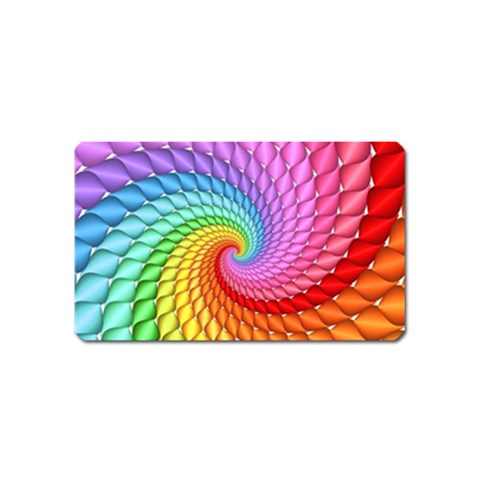 Psychedelic Rainbow Spiral Magnet (Name Card) from ArtsNow.com Front