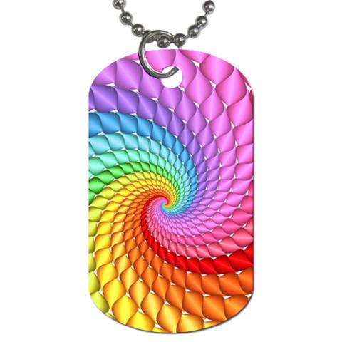 Psychedelic Rainbow Spiral Dog Tag (One Side) from ArtsNow.com Front