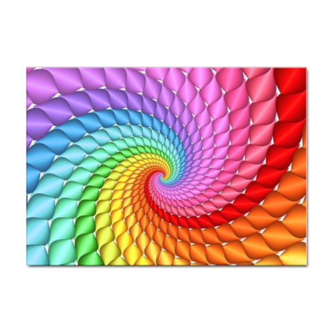 Psychedelic Rainbow Spiral Sticker A4 (10 pack) from ArtsNow.com Front