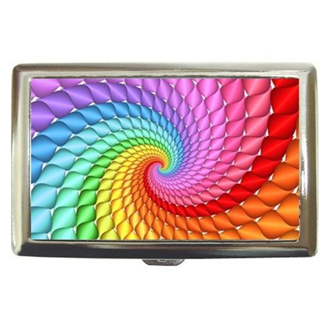 Psychedelic Rainbow Spiral Cigarette Money Case from ArtsNow.com Front