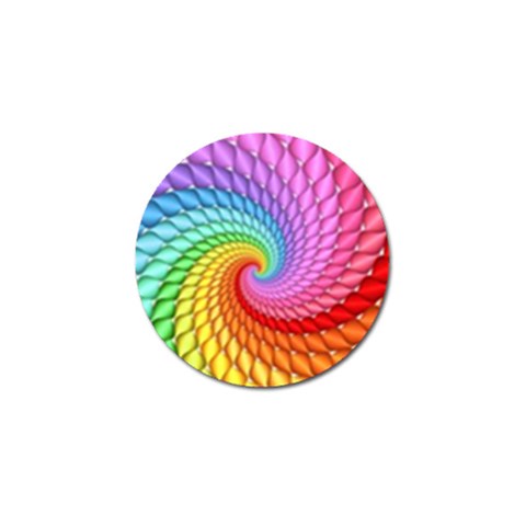 Psychedelic Rainbow Spiral Golf Ball Marker from ArtsNow.com Front