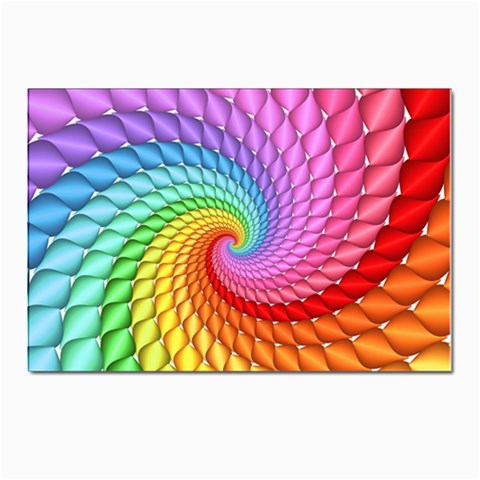 Psychedelic Rainbow Spiral Postcard 4 x 6  (Pkg of 10) from ArtsNow.com Front