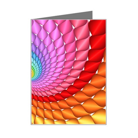 Psychedelic Rainbow Spiral Mini Greeting Card from ArtsNow.com Left