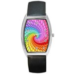 Psychedelic Rainbow Spiral Barrel Style Metal Watch