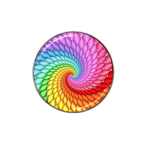 Psychedelic Rainbow Spiral Hat Clip Ball Marker from ArtsNow.com Front