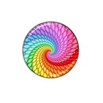 Psychedelic Rainbow Spiral Hat Clip Ball Marker