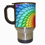 Psychedelic Rainbow Spiral Travel Mug (White)