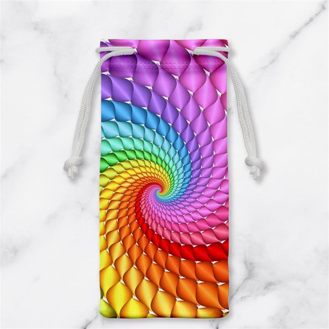 Psychedelic Rainbow Spiral Jewelry Bag from ArtsNow.com Front