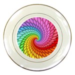 Psychedelic Rainbow Spiral Porcelain Plate