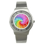 Psychedelic Rainbow Spiral Stainless Steel Watch