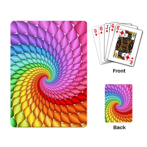 Psychedelic Rainbow Spiral Playing Cards Single Design from ArtsNow.com Back