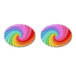 Psychedelic Rainbow Spiral Cufflinks (Oval)