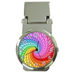 Psychedelic Rainbow Spiral Money Clip Watch