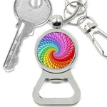 Psychedelic Rainbow Spiral Bottle Opener Key Chain