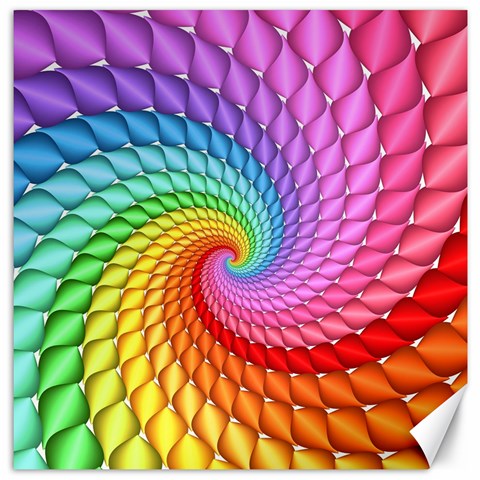 Psychedelic Rainbow Spiral Canvas 12  x 12  from ArtsNow.com 11.4 x11.56  Canvas - 1