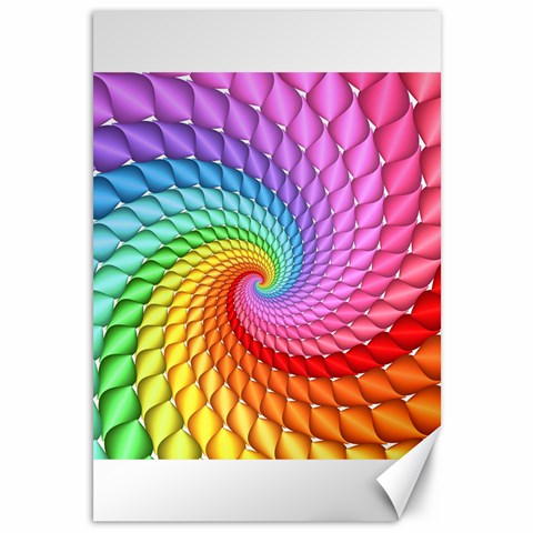 Psychedelic Rainbow Spiral Canvas 12  x 18  from ArtsNow.com 11.88 x17.36  Canvas - 1