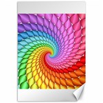 Psychedelic Rainbow Spiral Canvas 12  x 18 