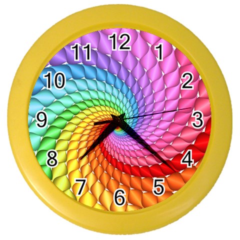 Psychedelic Rainbow Spiral Color Wall Clock from ArtsNow.com Front