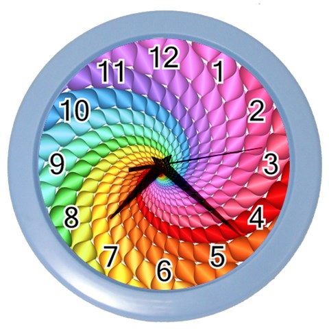 Psychedelic Rainbow Spiral Color Wall Clock from ArtsNow.com Front