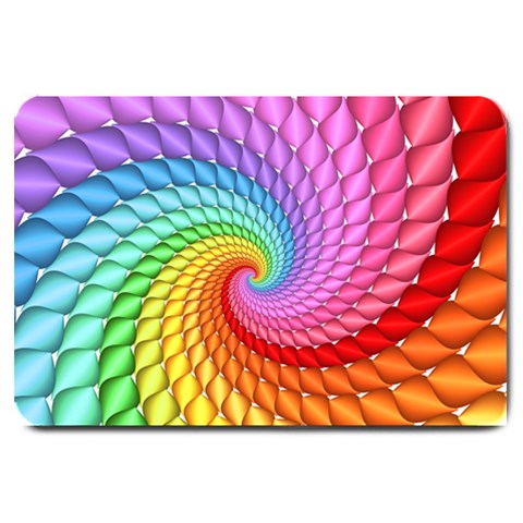 Psychedelic Rainbow Spiral Large Doormat from ArtsNow.com 30 x20  Door Mat