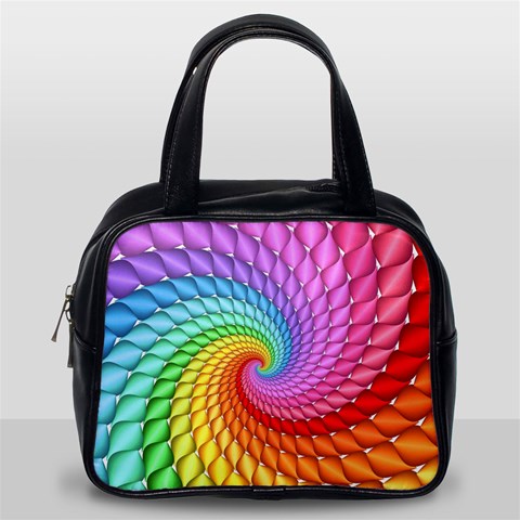 Psychedelic Rainbow Spiral Classic Handbag (One Side) from ArtsNow.com Front