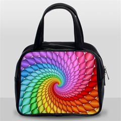 Psychedelic Rainbow Spiral Classic Handbag (Two Sides) from ArtsNow.com Front