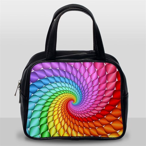 Psychedelic Rainbow Spiral Classic Handbag (Two Sides) from ArtsNow.com Back