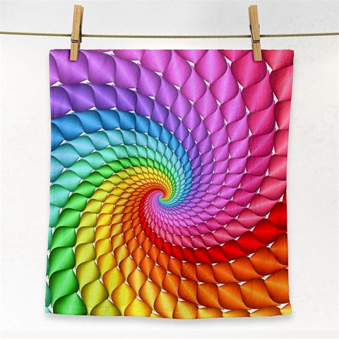 Psychedelic Rainbow Spiral Face Towel from ArtsNow.com Front