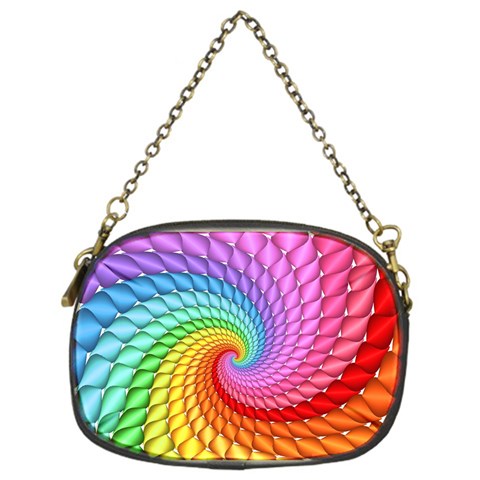 Psychedelic Rainbow Spiral Chain Purse (One Side) from ArtsNow.com Front