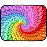 Psychedelic Rainbow Spiral Double Sided Fleece Blanket (Mini)