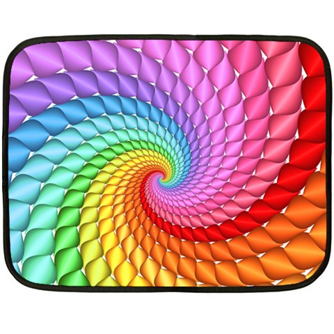 Psychedelic Rainbow Spiral Double Sided Fleece Blanket (Mini) from ArtsNow.com 35 x27  Blanket Back