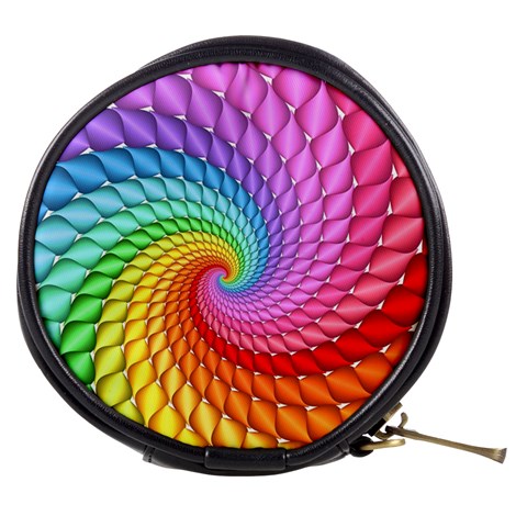 Psychedelic Rainbow Spiral Mini Makeup Bag from ArtsNow.com Front