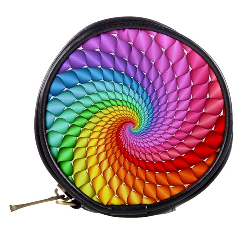 Psychedelic Rainbow Spiral Mini Makeup Bag from ArtsNow.com Back