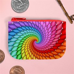 Psychedelic Rainbow Spiral Mini Coin Purse from ArtsNow.com Front