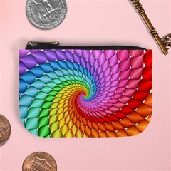 Psychedelic Rainbow Spiral Mini Coin Purse from ArtsNow.com Front