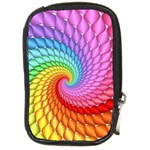 Psychedelic Rainbow Spiral Compact Camera Leather Case