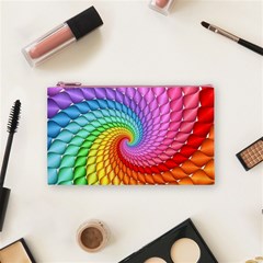 Psychedelic Rainbow Spiral Cosmetic Bag (Small) from ArtsNow.com Front